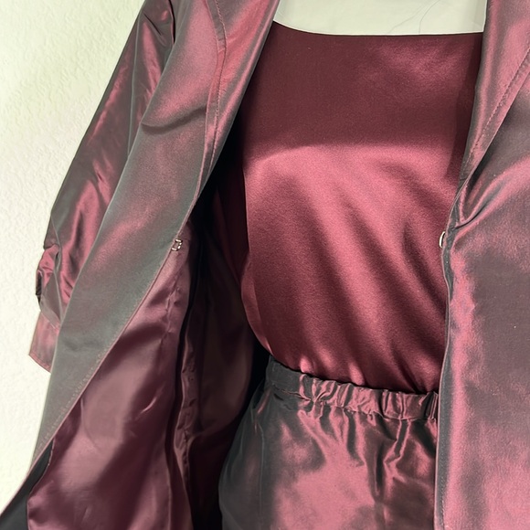 Lafayette 148 Metallic Taffeta Mother of the Bride Cocktail Evening 3 Pc Suit - Picture 2 of 14